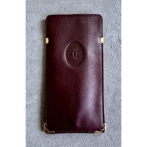 Vintage CARTIER PARIS Deep Burgundy Soft LEATHER EYEGLASS CASE Lined